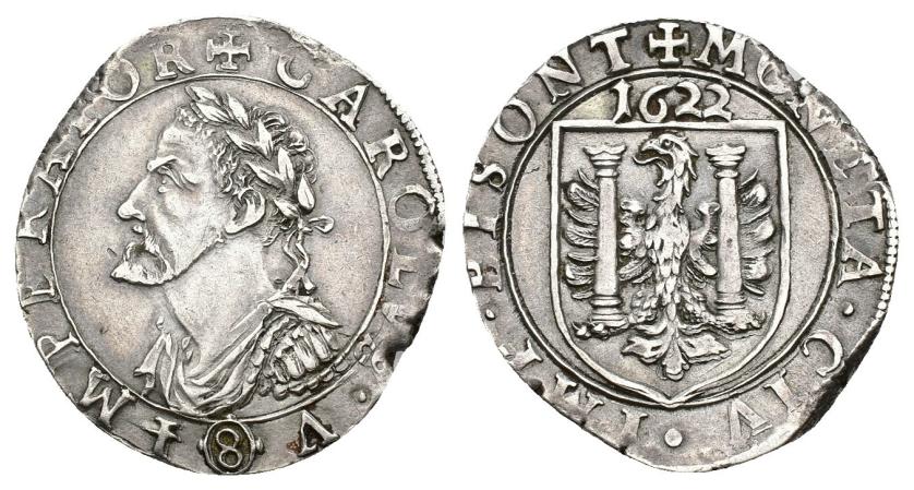 479   -  CARLOS V (a nombre de). 1/4 Daaldre. Ciudad libre de Besanzón. 1622. AR 8,10 g. 27,4 mm. BD-1288. PA-5414. MBC+.