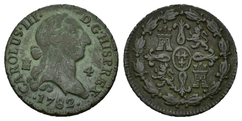 529   -  CARLOS III. 4 maravedís. Segovia. 1782. Ae 5,09 g. 25,2 mm. AC-62. MBC-/MBC.