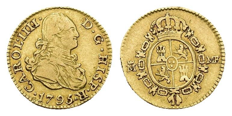 545   -  CARLOS IV. 1/2 escudo. 1795. Madrid. MF. AU 1,65 g. 14,2 mm. VI-874. MBC-. 