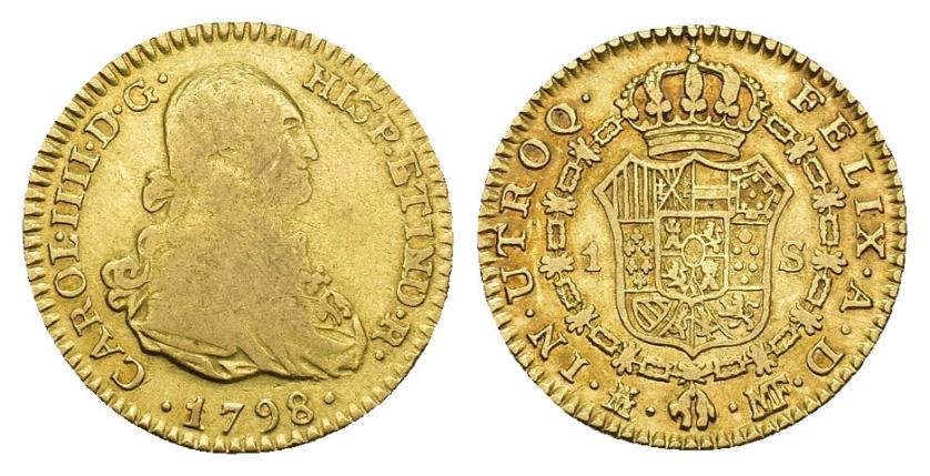 550   -  CARLOS IV. Escudo. 1798. Madrid. MF. AU 3,34 g. 17,8 mm. VI-912. BC+/MBC+.