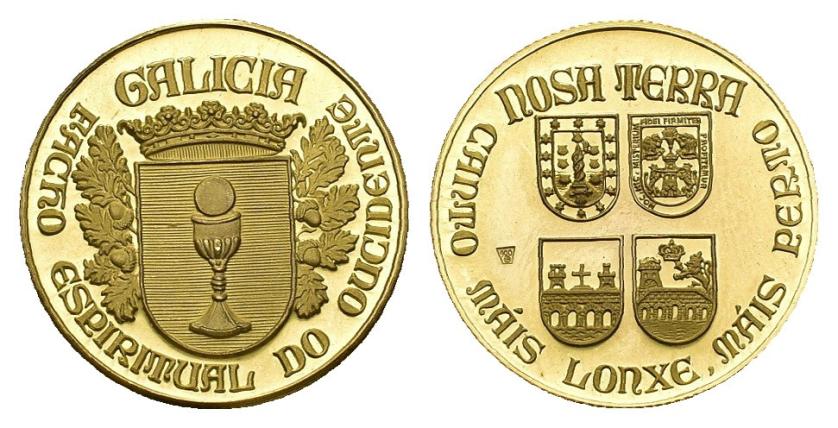 606   -  JUAN CARLOS I. La medalla de Galicia. Emisión privada. En estuche original. AU 11 g de 900 milésimas. FDC.