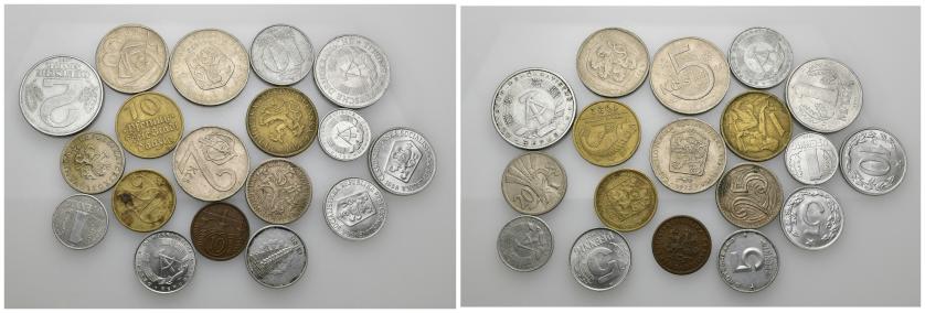 610   -  MONEDAS EXTRANJERAS. Lote de 17 monedas: R.D.A. (7), Checoslovaquia (10), Danzig (1). MBC/SC.