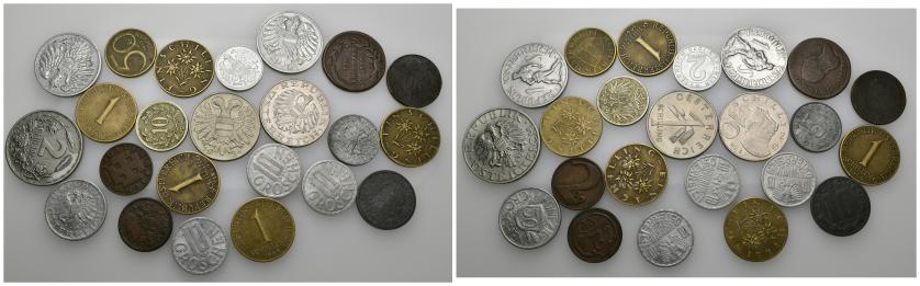 625   -  MONEDAS EXTRANJERAS. AUSTRIA. Lote de 22 monedas. MBC/EBC.