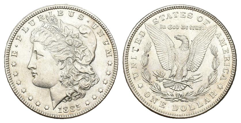 640   -  MONEDAS EXTRANJERAS. ESTADOS UNIDOS DE AMÉRICA. 1 dólar. 1885. AR 26,78 g. 38,1 mm. KM-110. EBC+.