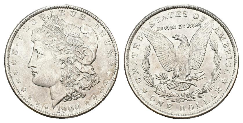 643   -  MONEDAS EXTRANJERAS. ESTADOS UNIDOS DE AMÉRICA. 1 dólar. 1900. AR 26,78 g. 37,7 mm. KM-110. EBC+. 