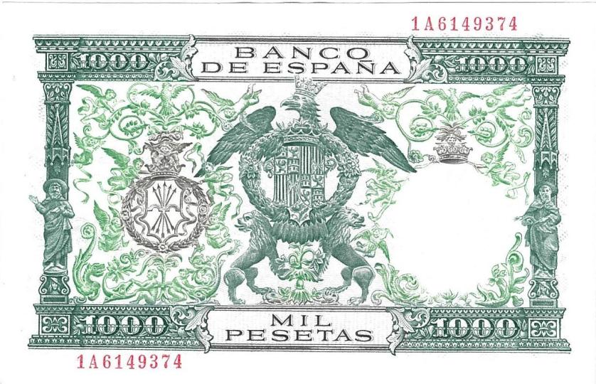 716   -  BILLETES ESPAÑOLES. 1000 ptas. 29 de noviembre de 1957. Serie 1A. Reyes Católicos. ED-469b.