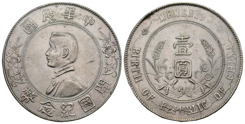 419   -  MONEDAS EXTRANJERAS. REPÚBLICA DE CHINA. Dólar (yuan). S/F (1927). AR 26,61 g. 39 mm. Y-318a. EBC.