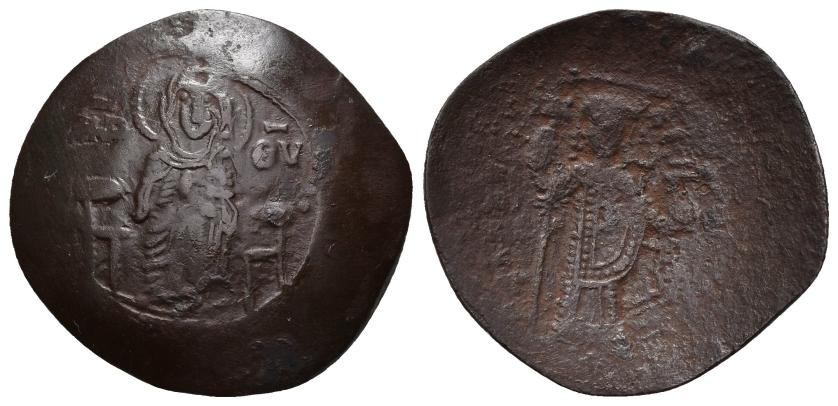 475   -  IMPERIO BIZANTINO. MANUEL I. Aspron Trachy. Constantinopla. VE 3,34 g. 27,4 mm. SBB-1964. MBC-/BC+.
