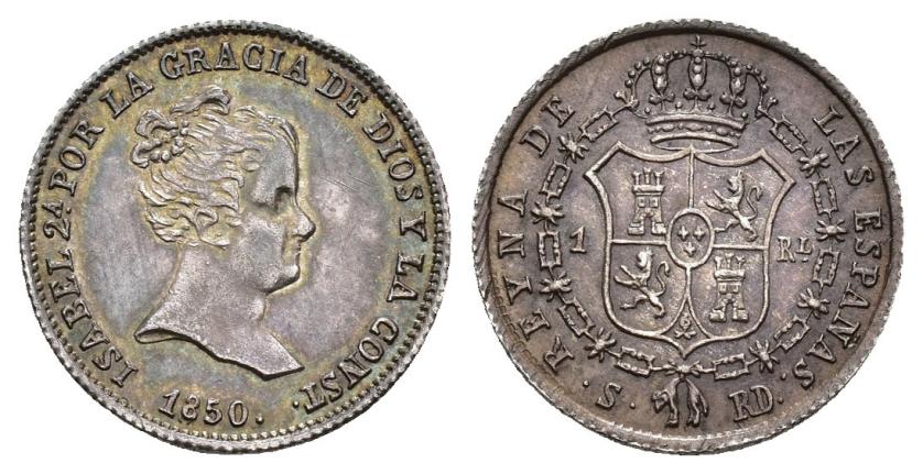 544   -  ISABEL II. Real. 1850. Sevilla. RD. AR 1,26 g. 14,5 mm. VI-279. EBC.