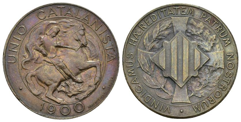 568   -  UNIÓN CATALANISTA. 10 céntimos. 1900. Cu 10,11 g. 28,7 mm. VII-201. EBC-.