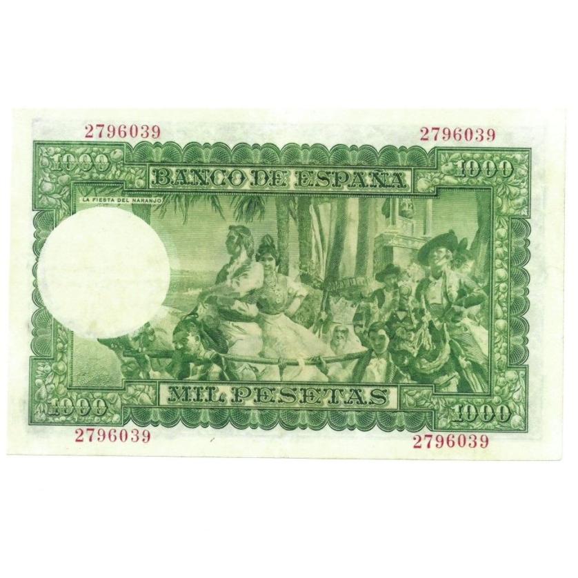 701   -  BILLETES ESPAÑOLES. 1000 ptas. 31 de diciembre de 1951. Joaquín Sorolla. 5/5. ED-D64. Doblez. MBC+.