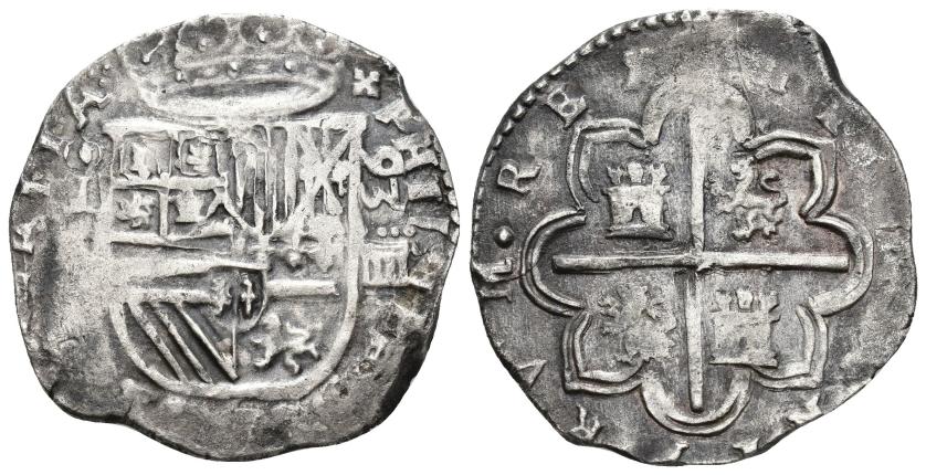 295   -  FELIPE II. 4 reales. 1593. Segovia. I. AR 13,30 g. 33,1 mm. AC-546. MBC.