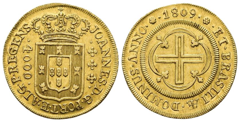 547   -  MONEDAS EXTRANJERAS. PORTUGAL. Juan VI. 4000 reis. 1809. Río de Janeiro. AU 7,94 g. 26,7 mm. GO34.05. EBC-.