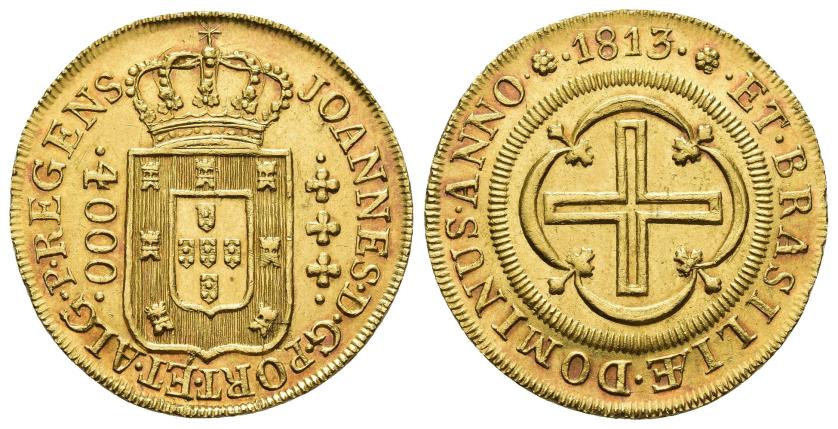 548   -  MONEDAS EXTRANJERAS. PORTUGAL. Juan VI. 4000 reis. 1813. AU 8,02 g. 26,4 mm. GO34.05. EBC+.