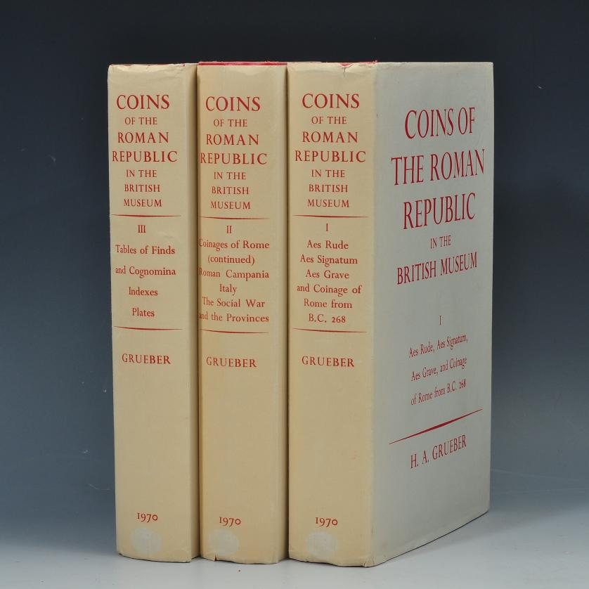 629   -  LIBROS. H.A. Grueber. Coins of the Roman Republic in the British Museum. Vol. I-III. The trustees of the British Museum. Oxford. 1970.