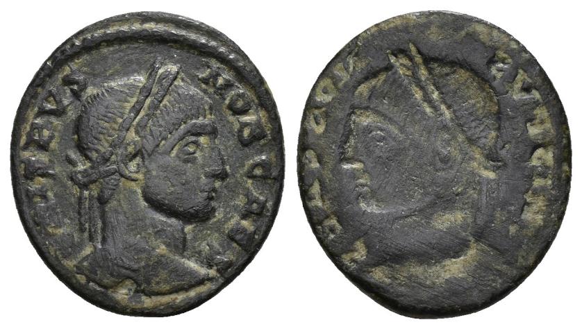 3176   -  IMPERIO ROMANO. CRISPO. Follis. A/ Cabeza laureada a der.; CRISPVS NOB CAES. R/ Incuso. AE 2,52 g. 19,1 mm. MBC.