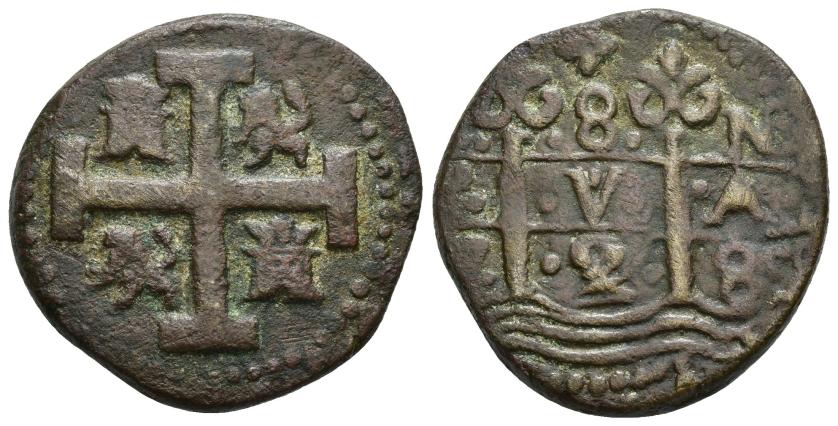 3237   -  FELIPE V. 8 escudos. 1728 Lima. N. Falsa probablemente de época. AE 18,84 g. 30,3 mm. MBC.