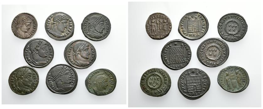 2358   -  IMPERIO ROMANO. Constantino I. Lote de 8 follis: Arelate (2), Siscia (2), Ticinum (2), Cyzicus (2). MBC/EBC.