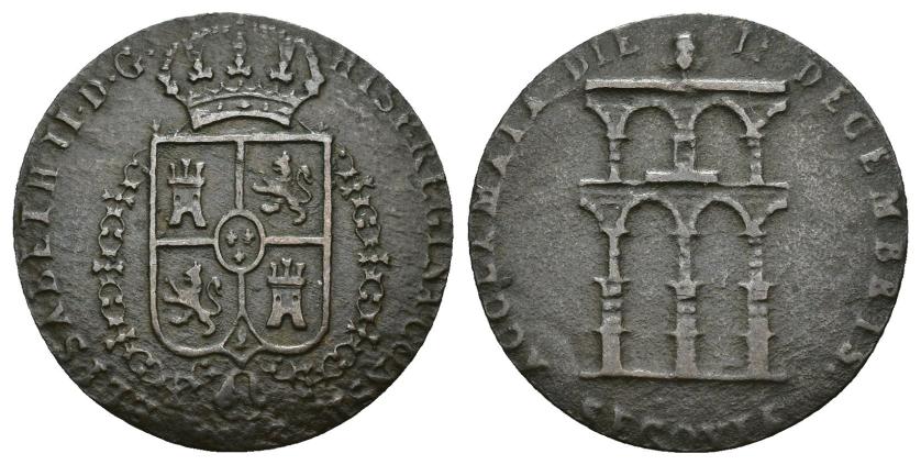 2617   -  ISABEL II. Medalla de proclamación. 1843. Segovia. CU 2,29 g. 22,2 mm. Herrera-15. MBC-.