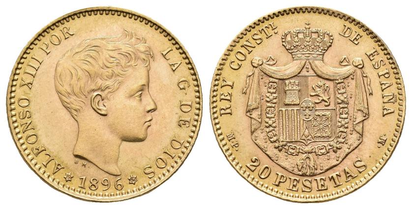 2633   -  FRANCISCO FRANCO. 20 pesetas. 1896 *19-62. Madrid. MPM. AU 6,47 g. 21,2 mm. VII-415. SC.