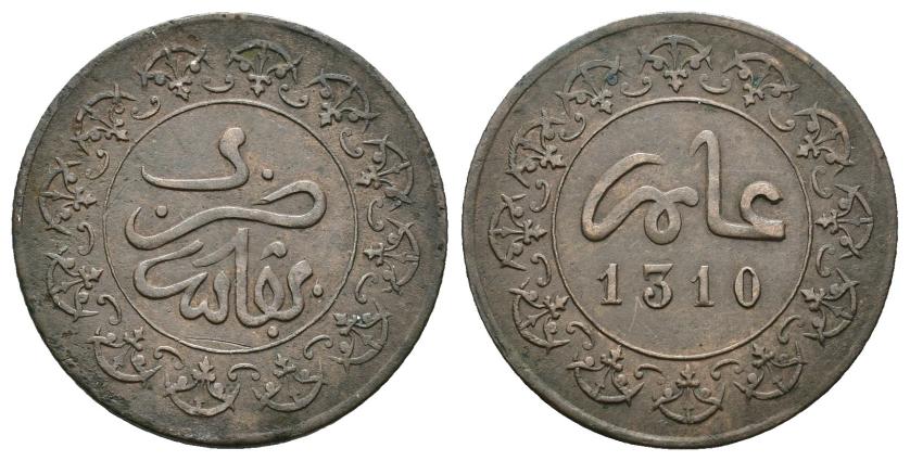 2692   -  MONEDAS EXTRANJERAS. MARRUECOS. Felús. 1310 H. Fez. CU 2,9 g. 23,2 mm. Y-1. MBC+. Rara.