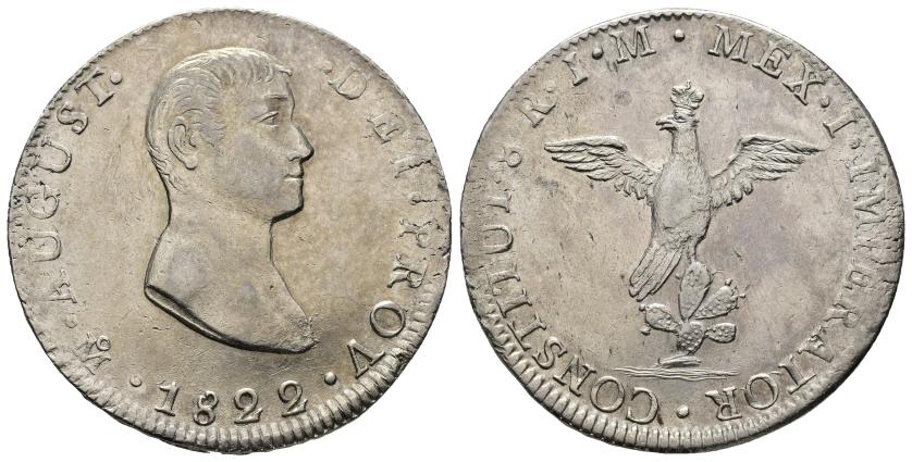 2717   -  MONEDAS EXTRANJERAS. MÉXICO. Agustín Iturbide. 8 reales. 1822. Ar 27 g. 39,5 mm. KM-304. Marcas. MBC+.