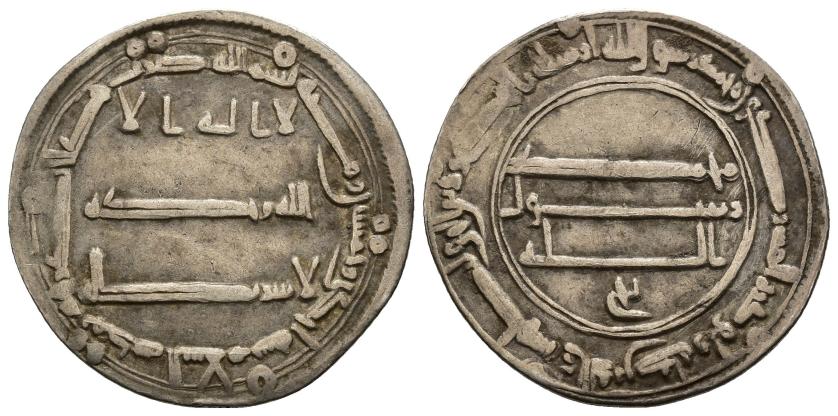 1007   -  CALIFATO ABBASÍ. ABD ALLAH AL-MANSUR  (136-158/754-775). Dírham. Medina al-Salam. 151 H. AR 2,86 g. 26 mm. Nützel-716; SICA 3-1566. MBC. Escasa.