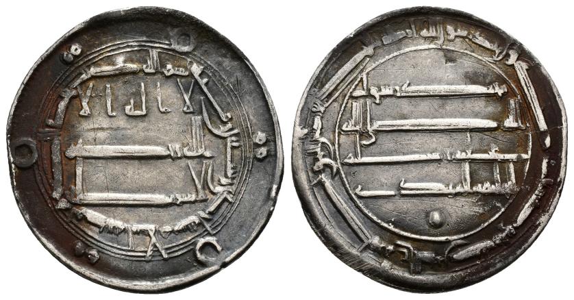 1011   -  CALIFATO ABBASÍ. MUHAMMAD AL-MAHDI (158-169/775-785). Dírham. Medina al-Salam. 161 H. AR 2,9 g. 24 mm. Nützel-866; SICA 3-1622. MBC.