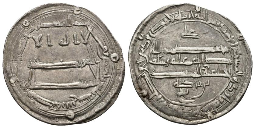 1017   -  CALIFATO ABBASÍ. ABU YA'FAR HARUN AL-RASID (170-193/786-809). Dírham. Medina Zarany. 183 H. AR 2,85 g. 26,5 mm. Nützel-1026 var.; SICA 3-802. MBC+.