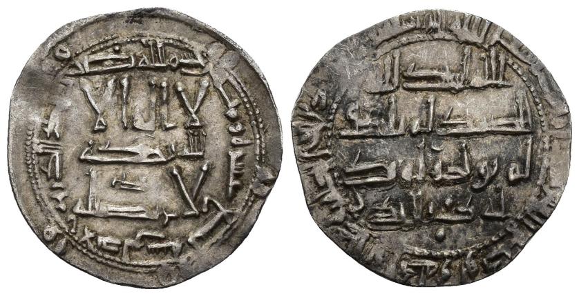 104   -  EMIRATO. ABD AL-RAHMAN II (821-852). Dírham. Al-Andalus. 219 H. AR 2,59 g. 25 mm. M-110.d. MBC+.