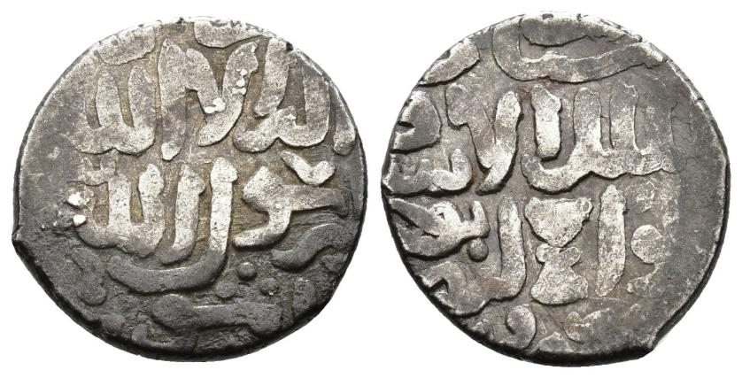 1144   -  MAMELUCOS. BAYBARS I (AL-ZAHIR RUKN AL-DIN) (658-676/1259-1277). 1/2 dírham. Damasco / دمشق . Sin fecha. AR 2,14 g. 15 mm. BC+.