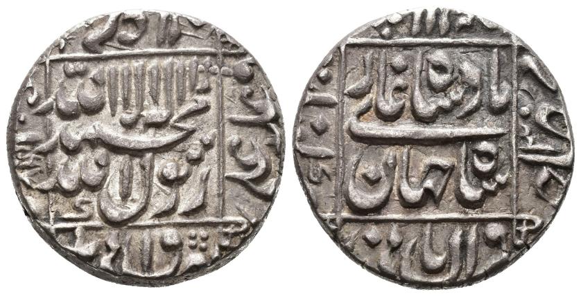 1234   -  MOGOLES. SAH YAHANI  JASRU B. JAHANGIR (1037-1068/1628-1658). Rupia. Kanbayat. 1067 H. AR 11,53 g. 22 mm. EBC-.