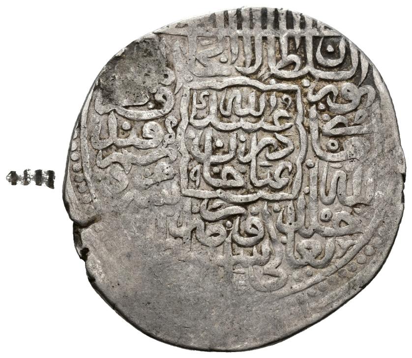 1252   -  SAYBANÍES DE LA TRANSOXIANA. ABU-L-GAZI 'UBAYD ALLAH (940-946/1534-1539). Tanka. ¿Bujara / بخارا ? Sin fecha. AR 3,8 g. 30 mm. Mitchiner 1976; A-2983. Marcas. MBC-. Dinastía fundada por Sayban, nieto de Gengis Jan. 