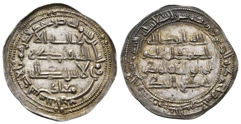 133   -  EMIRATO. MUHAMMAD I (852-886).Dírham. Al-Andalus. 240 H. AR 2,59 g. 28 mm. V-235. MBC+.