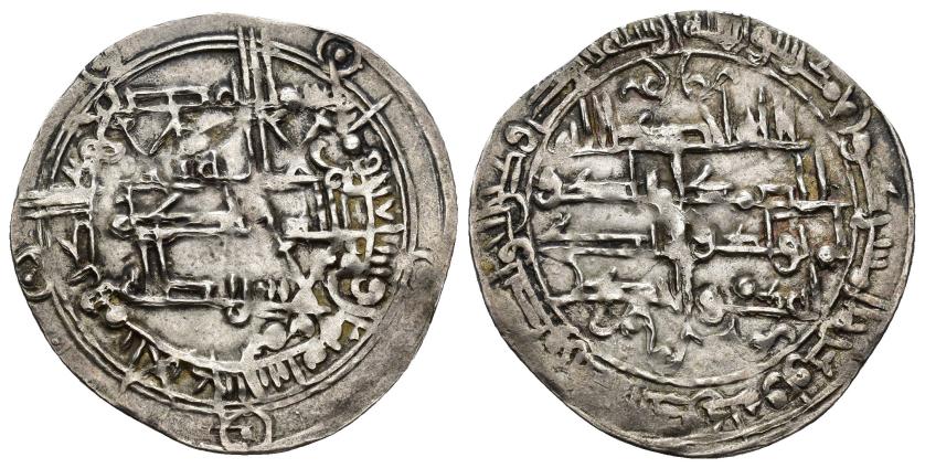 172   -  EMIRATO. ABD ALLAH (888-912). Dírham. Al-Andalus. 278 H. AR 2,54 g. 29 mm. V-330. MBC +. Rara. Ex colección Frochoso. 