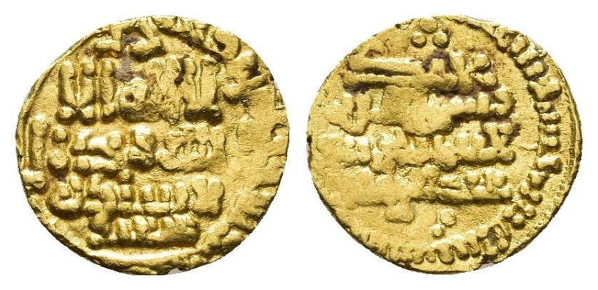 183   -  CALIFATO. ABD AL-RAHMAN III (912-961). 1/3 dinar. Al-Andalus. 319 H. AU 1,07 g. 12 mm. V-361. Acuñación floja. MBC.