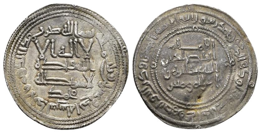 189   -  CALIFATO. ABD AL-RAHMAN III (912-961). Dírham. Al-Andalus. 321 H. AR 2,82 g. 24 mm. V-378. MBC+.