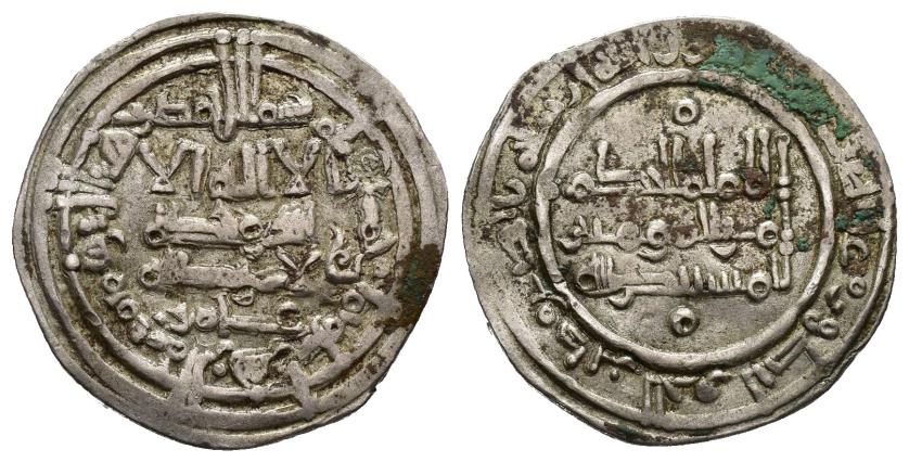 246   -  CALIFATO. AL-HAKAM II (961-976).  Dírham. Medina al-Zahra. 358 H. AR 3,15 g. 23 mm. V-459. Oxidaciones. MBC.