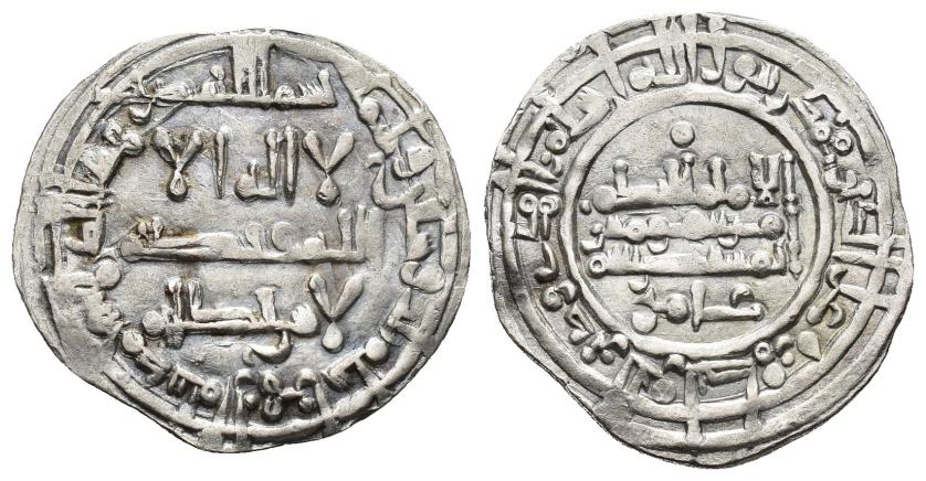 255   -  CALIFATO. AL-HAKAM II (961-976).  Dírham. Medina al-Zahra. 363 H. AR 3,17 g. 22 mm. V-475. MBC+.
