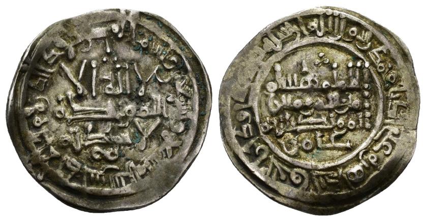 268   -  CALIFATO. HISAM II (977-1008). Dírham. Al-Andalus. 379 H. AR 3,31 g. 22 mm. V-no; M-378H. MBC.