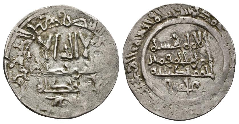 297   -  CALIFATO. HISAM II (977-1008). Dírham. Medina Fez. 381 H. AR 2,14 g. 22 mm. V-607. MBC+. Escasa.
