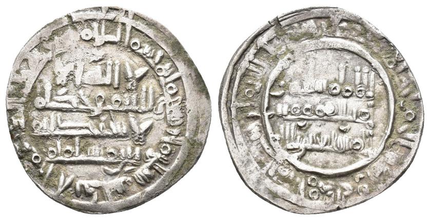 328   -  CALIFATO. SULAYMAN AL-MUSTA'IN (1009-1010). Dírham. Al-Andalus. 400 H. AR 3,57 g. 23 mm. V-691; PV-16b. MBC.