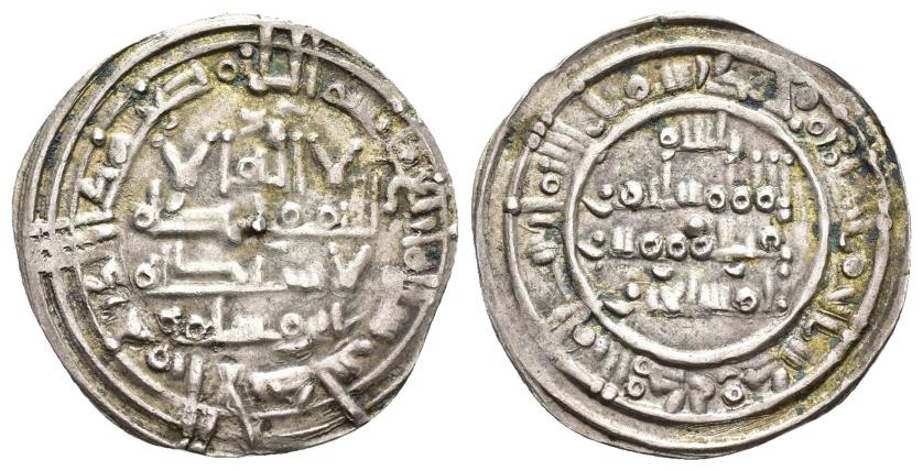 330   -  CALIFATO. SULAYMAN AL-MUSTA'IN (1009-1010). Dírham. Medina al-Zahra. 400 H. AR 2,06 g. 24 mm. V-692; PV-17. MBC.