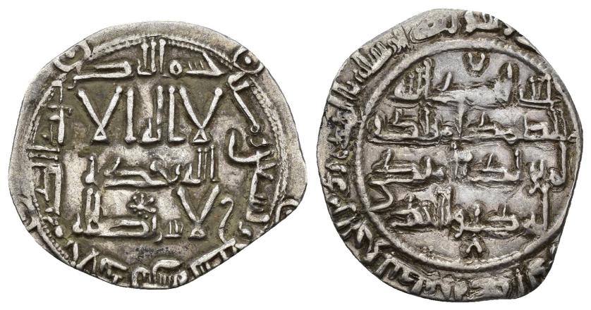 80   -  EMIRATO. AL-HAKAM I (796-821).Dírham. Al-Andalus. 197 H. AR 1,99 g. 21 mm. V-102. Algo recortada. MBC.