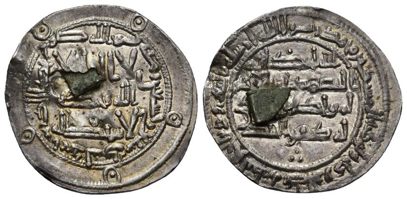 81   -  EMIRATO. AL-HAKAM I (796-821).Dírham. Al-Andalus. 197 H. AR 2,65 g. 26 mm. V-101. Perforación con remache. EBC. 