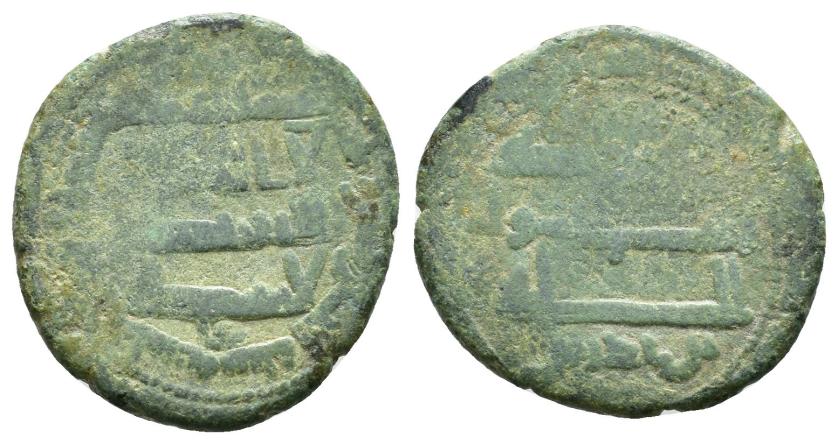 864   -  IDRISÍES. IDRIS II B. IDRIS I (175-213/791-828). Felús. Asila. 212 H. CU 2,75 g. 18 mm. Tipo FelMagrebí-8. Vanos. Pátina verde. BC/BC+.