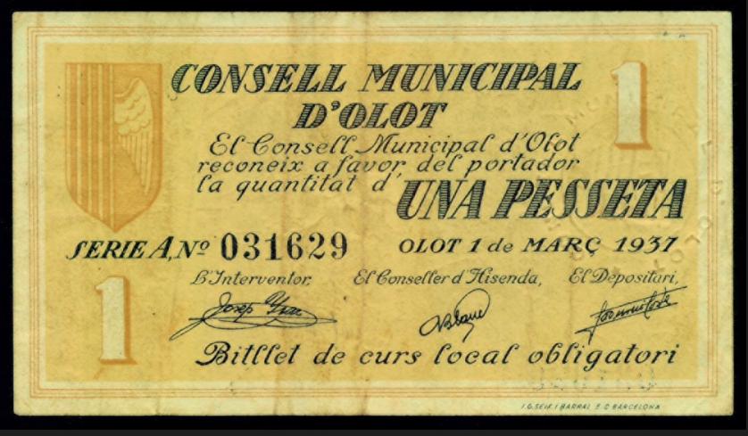 787   -  BILLETES LOCALES GUERRA CIVIL