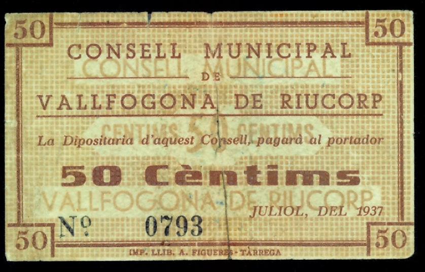 819   -  BILLETES LOCALES GUERRA CIVIL